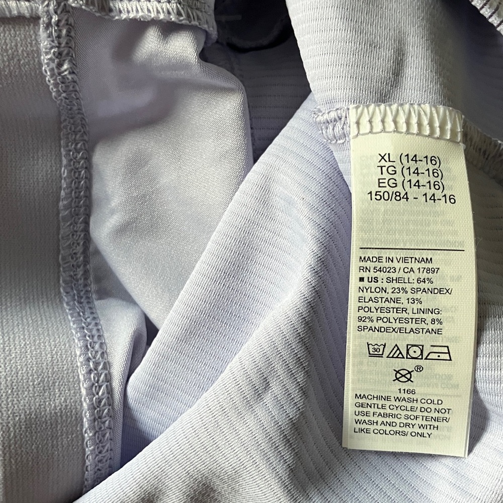 Old Navy Kids XL 14-16 PowerSoft Longline Sports Bra - Light Blue Pinstripe - Picture 4 of 7